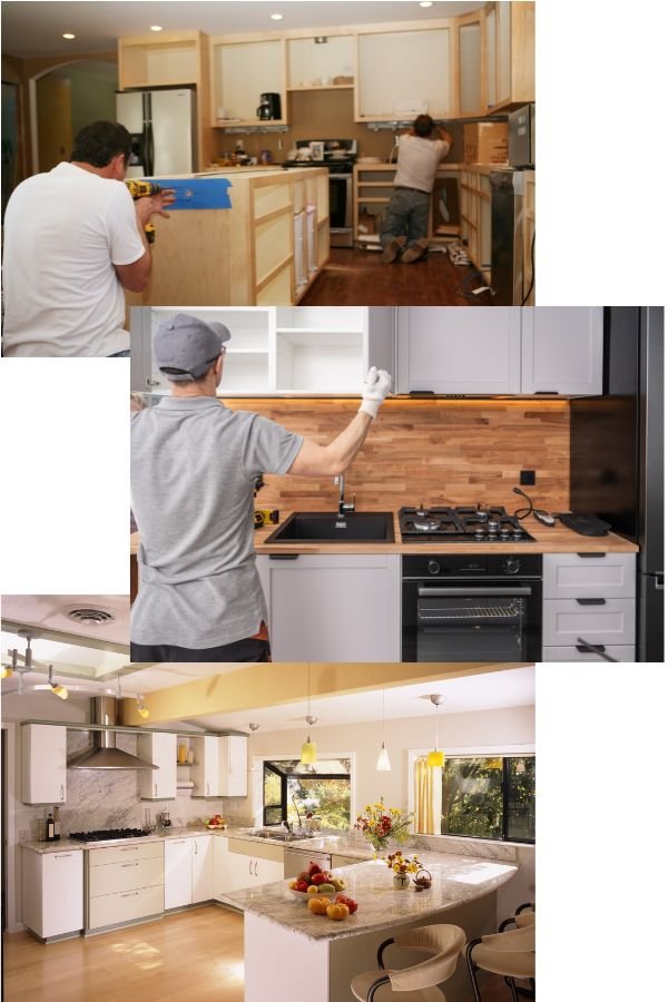 Kitchen remodeling repair professional installing new kitchen cabinets