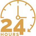 icon for 24 hours emergency availablity