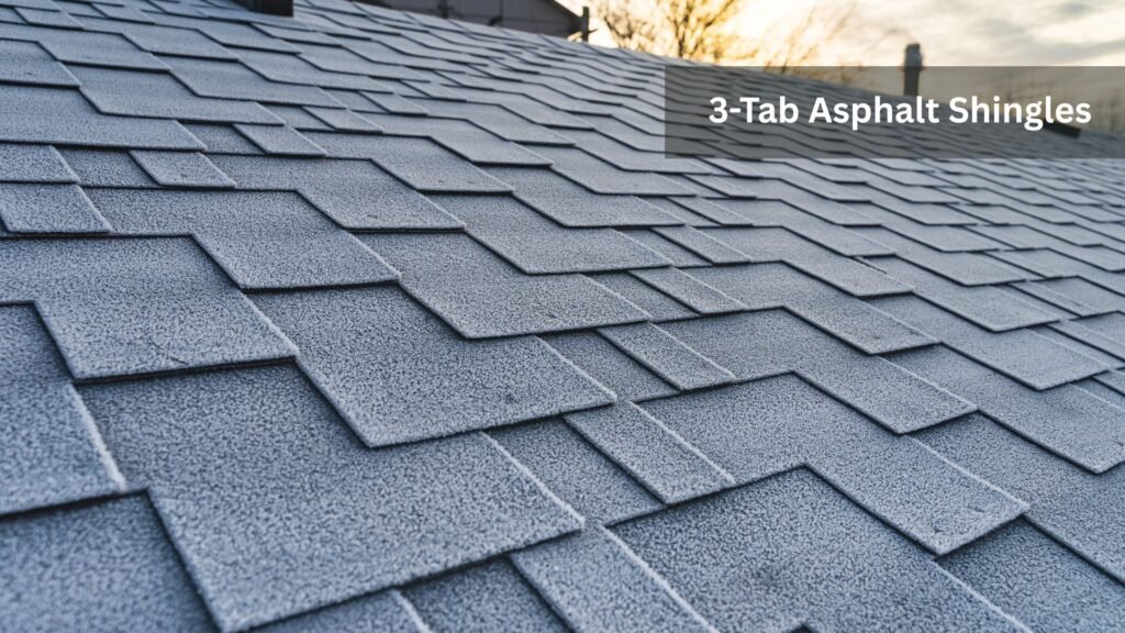 Three-tab asphalt roof shingles close-up LegendsGA