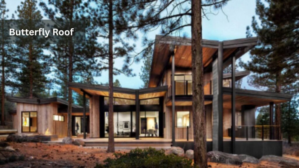 Contemporary wood and glass roof with butterfly roof design - LegendsGA