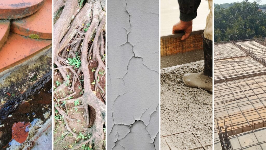 Collarge of comman problems of damagding roofs