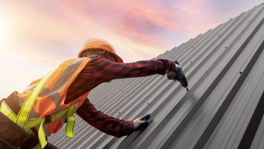 Legends Technician installing shingle roof on residential home