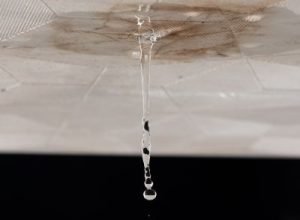 Falling water from celing due to roof leakage and holding water