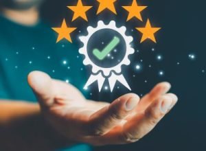 Customer satisfaction and quality service rating icon