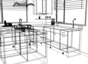 Kitchen remodeling blueprint and design layout